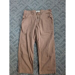 Orvis Mens 34 Brown Cotton Canvas Utility Cargo Pants Straight Leg OR-5T97